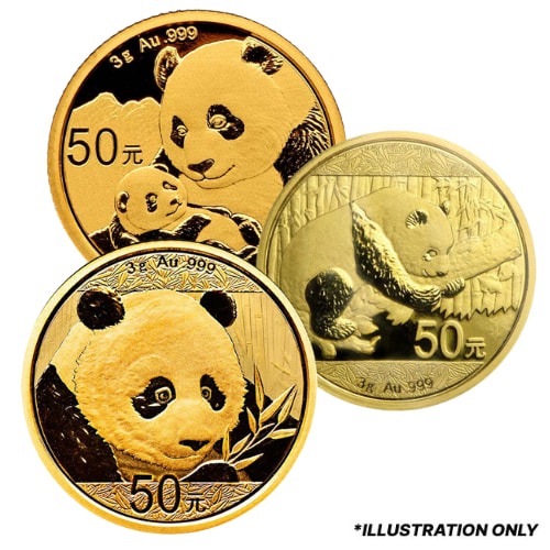 3-gram Chinese Panda Gold Coin - Random Year