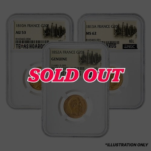 Random French Gold 20 Francs - Texas Oil Baron Hoard - NGC Certified