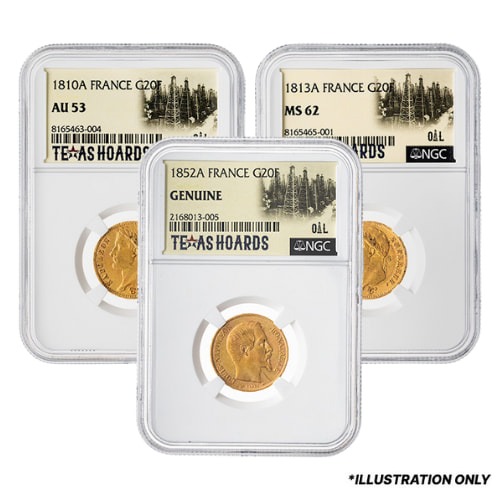Random French Gold 20 Francs - Texas Oil Baron Hoard - NGC Certified