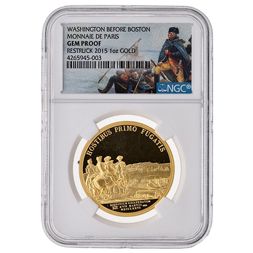 NGC GEM Proof 1 oz French Washington Before Boston Gold Medal