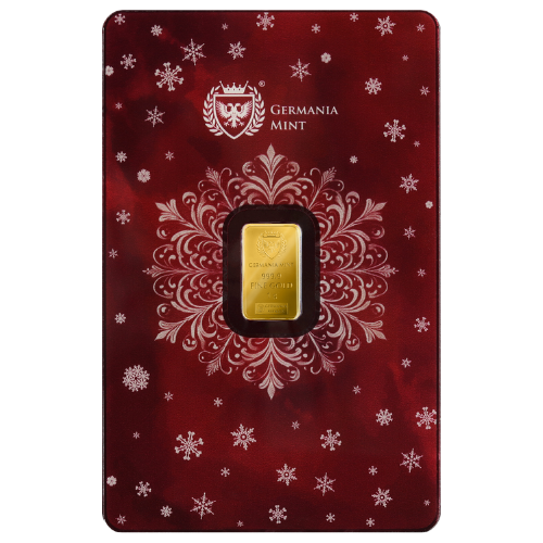 1 Gram Germania Mint Christmas Edition Gold Bar - In Assay