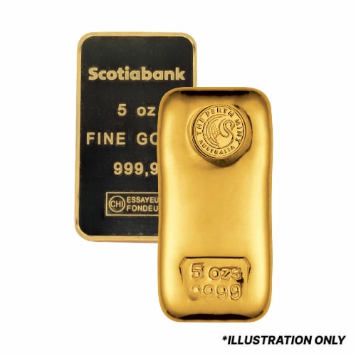 5 oz Gold Bars - Design Our Choice