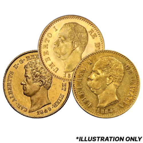 Italian 20 Lire Gold Coin - Average Circulated - Random Years