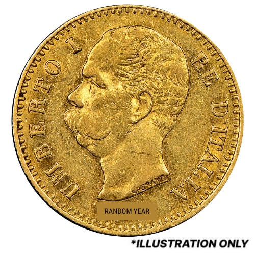 Italian 20 Lire Gold coin - Average Circulated - Random Years