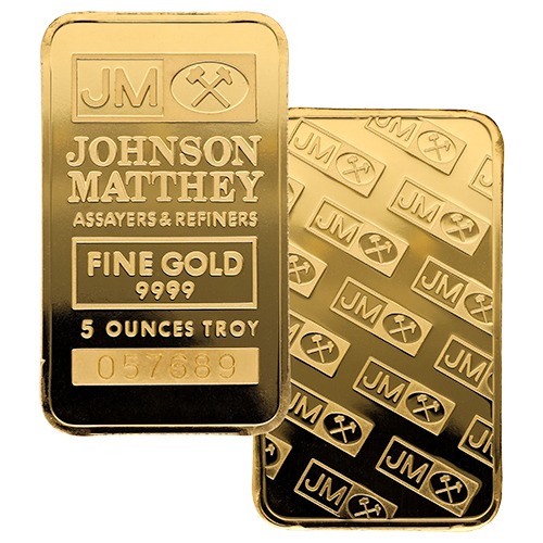 5 oz Johnson Matthey Gold Bar