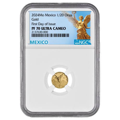 2024 NGC PF-70 First Day of Issue 1/20 oz Mexican Gold Libertad Proof Coin
