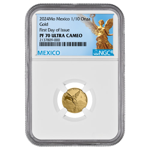 2024 NGC PF-70 First Day of Issue 1/10 oz Gold Libertad Proof Coin