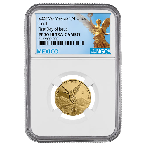 2024 NGC PF-70 First Day of Issue 1/4 oz Mexican Gold Libertad Proof Coin