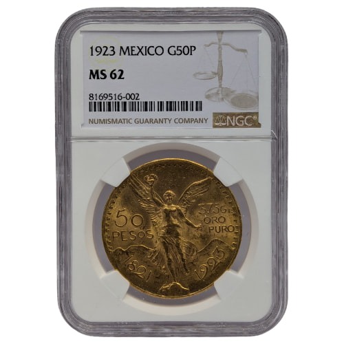 1923 NGC MS-62 Mexican 50 Pesos Gold Coin