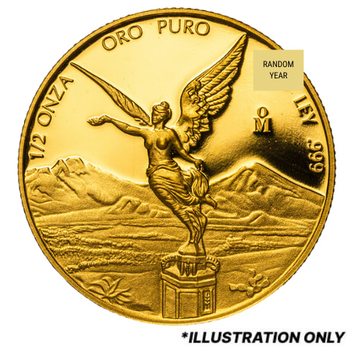 1/2 oz Mexican Gold Libertad Proof Coin - Random Year