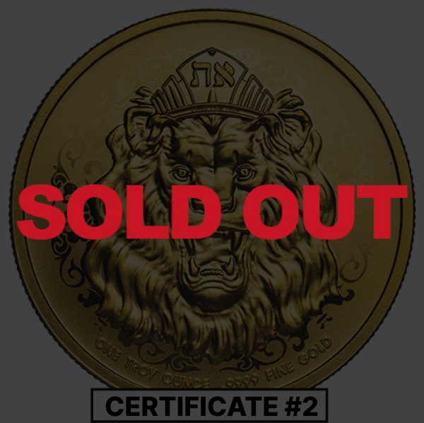 2024 1 oz Roaring Lion Proof Gold Coin - COA #2