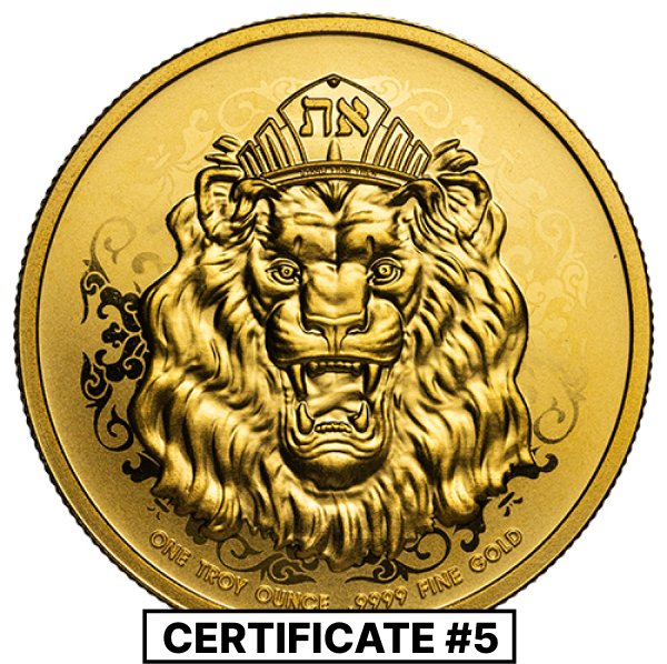 2024 1 oz Roaring Lion Proof Gold Coin - COA #5