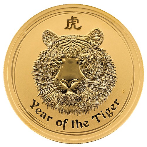 2010 1 oz Year of the Tiger Gold Coin - Lunar Series II