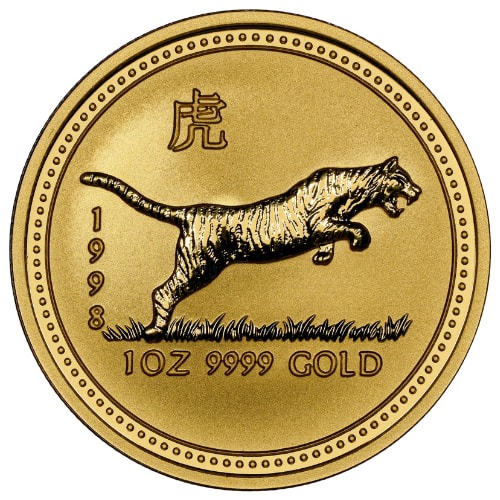 1998 1 oz Year of the Tiger Gold Coin | Perth Mint Lunar Series I