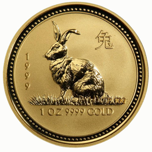 1999 1 oz Year of the Rabbit Gold Coin - Lunar Series I