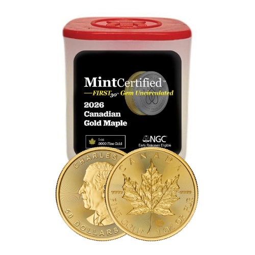 2026 1 oz Canadian Gold Maple MintCertified™ FIRST30 – Sealed Tube of 10