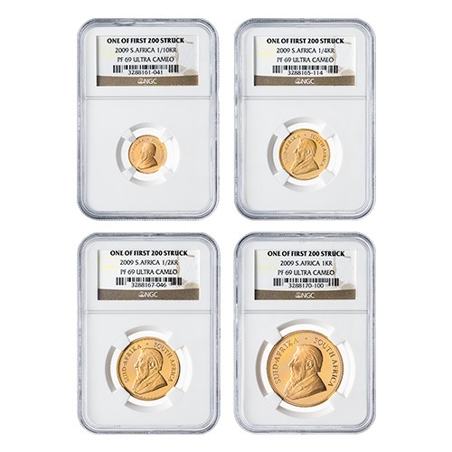 2009 NGC PF-69 UCAM - One of the First 200 Struck South Africa Gold Krugerrand 4-Proof Coin Set