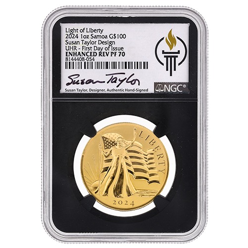 2024 NGC PF-70 1 oz Samoa Light of Liberty Enhanced Reverse Proof Gold Coin