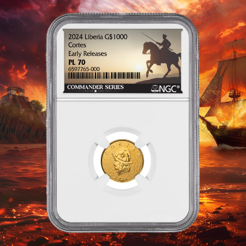 2024 NGC PL-70 1/10 oz Cortes Gold Coin - Commander Series