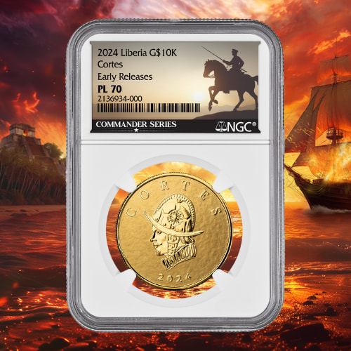 2024 NGC PL-70 1 oz Cortes Gold Coin - Commander Series