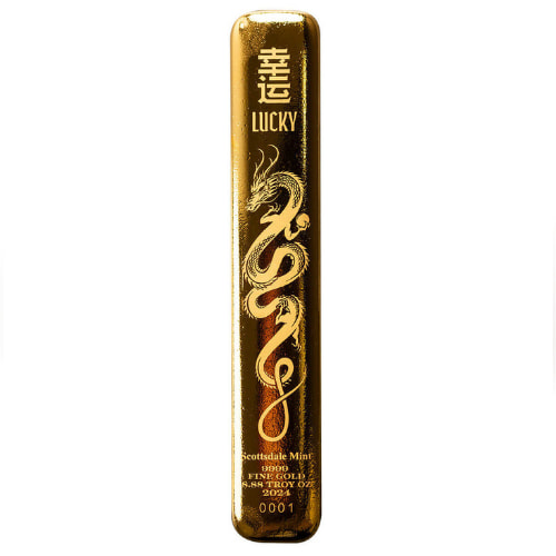 2024 8.88 oz Gold Lucky Dragon Cast Bar