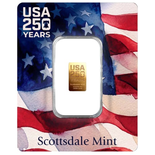 1/100th oz 250th Anniversary USA Gold Bar