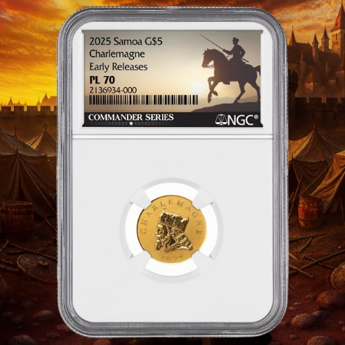 2025 NGC PL-70 Early Releases 1/10 oz Charlemagne Gold Coin - Commander Series