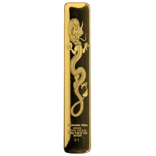 2025 8.88 oz Gold Lucky Dragon Cast Bar