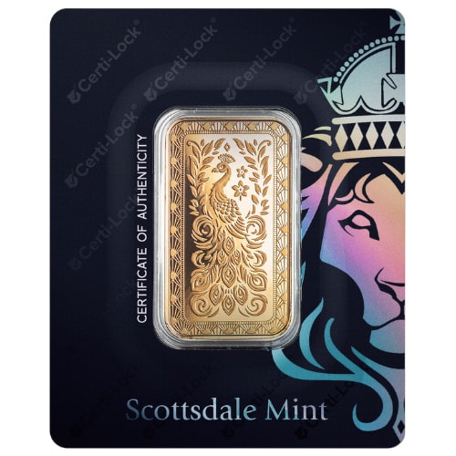 1 oz Marquee Peacock Gold Bar