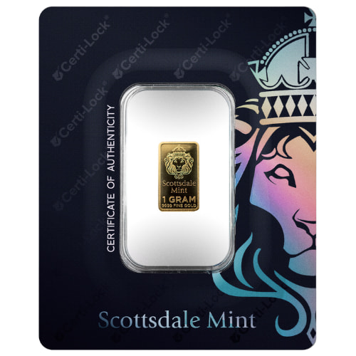 1 Gram Scottsdale Mint Gold Prepper Bars in Certi-Lock®