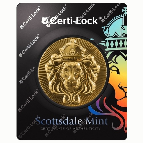 1 oz Scottsdale Mint Gold Lion Stacker Round