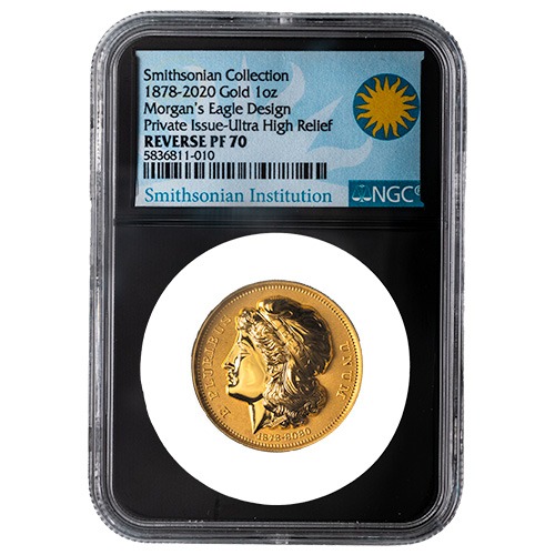 1878-2020 NGC PF-70 1 oz Gold Morgan's Eagle UHR Reverse Proof Design - Smithsonian Collection