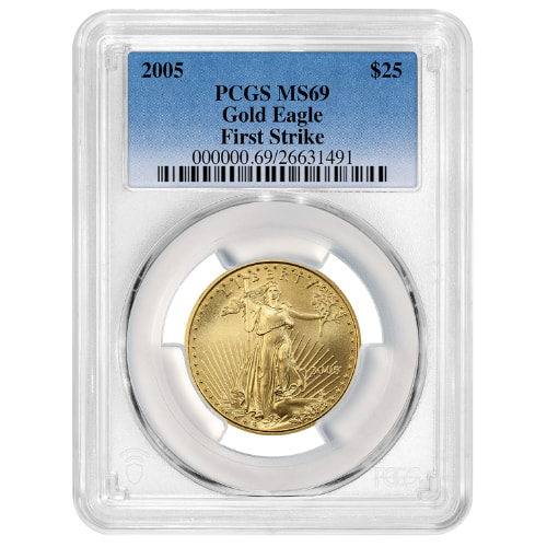 2005 PCGS MS-69 First Strike 1/2 oz American Gold Eagle Coin