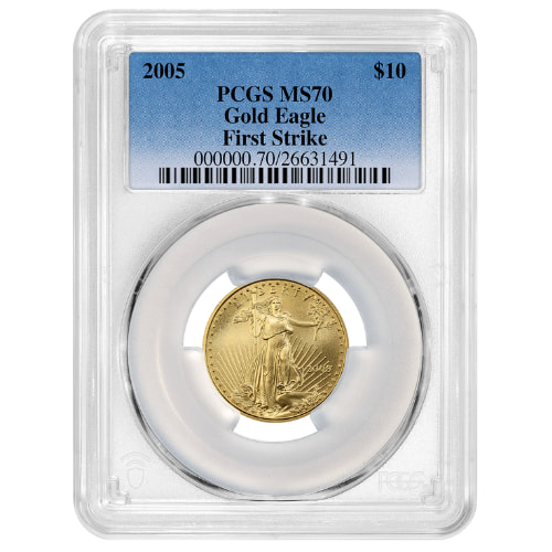 2005 PCGS MS-70 First Strike 1/4 oz American Gold Eagle Coin