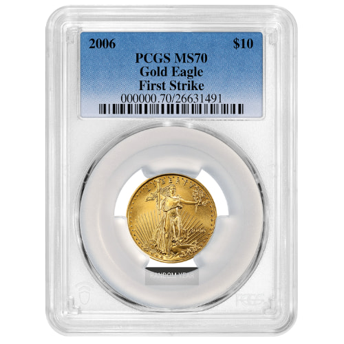 2006 PCGS MS-70 First Strikes 1/4 oz American Gold Eagle Coin