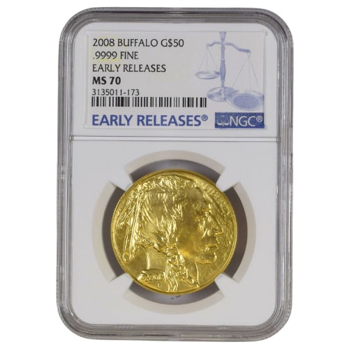 2008 NGC MS-70 Early Releases 1 oz American Gold Buffalo Coin