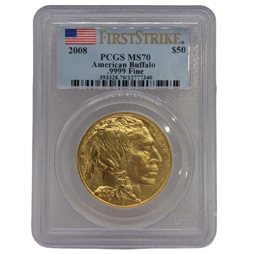 2008 PCGS MS-70 First Strike 1 oz American Gold Buffalo Coin