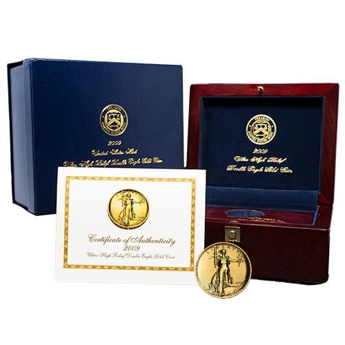 2009 (MMIX) $20 Double Eagle Ultra High Relief with Box & COA