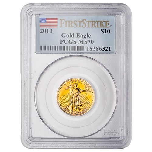 2010 PCGS MS-70 First Strikes 1/4 oz American Gold Eagle Coin
