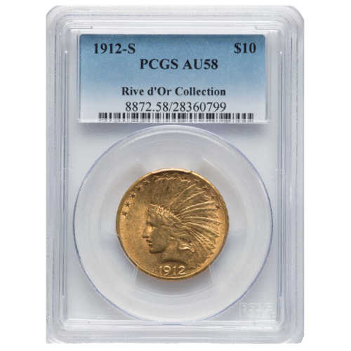 1912-S PCGS AU-58 $10 Indian Eagle Gold Coin