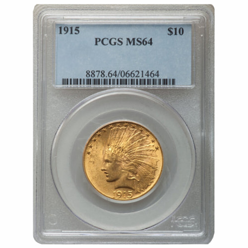 1915 PCGS MS-64 $10 Indian Head Gold Eagle Coin