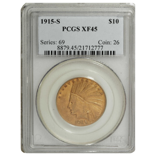 1915-S PCGS XF-45 $10 Indian Eagle Gold Coin