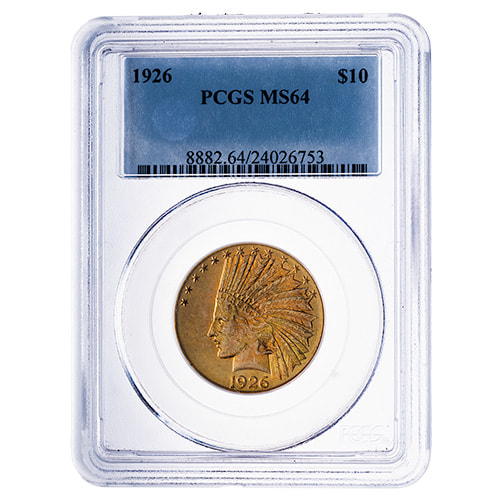 PCGS MS-64 1926 $10 Indian Head Eagle Gold Coin