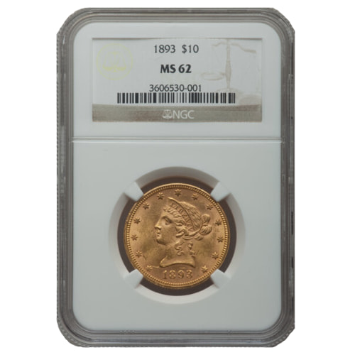 1893 NGC MS-62 $10 Liberty Eagle Gold Coin