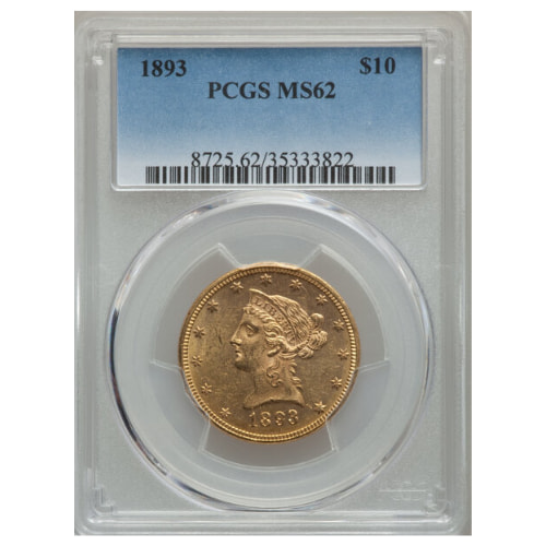 PCGS MS-62 1893 $10 Liberty Eagle Gold Coin