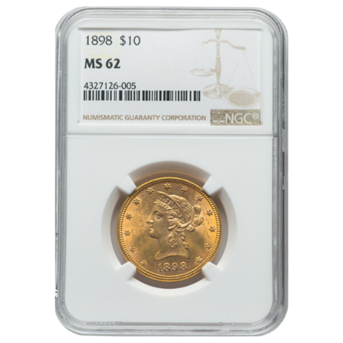 1898 NGC MS-62 $10 Liberty Eagle Gold Coin