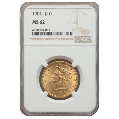 1901 NGC MS-62 $10 Liberty Eagle Gold Coin