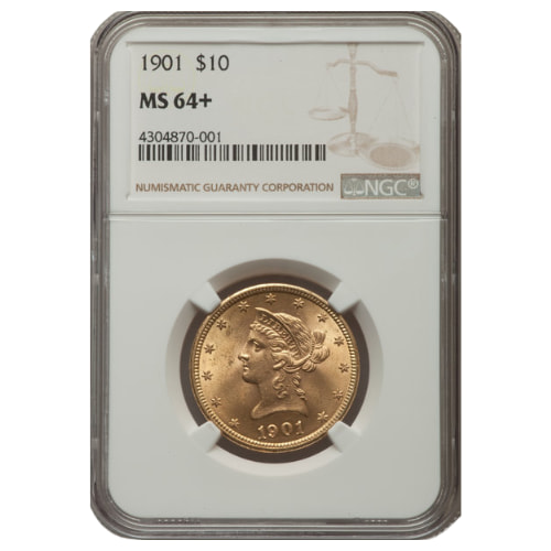 1901 NGC MS-64+ $10 Liberty Head Gold Eagle Coin