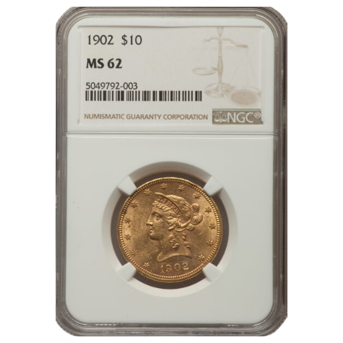 1902 NGC MS-62 $10 Liberty Eagle Gold Coin