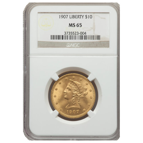 1907 NGC MS-65 $10 Liberty Eagle Gold Coin